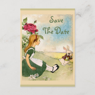 Alice im Wunderland Babydusche Save the Date