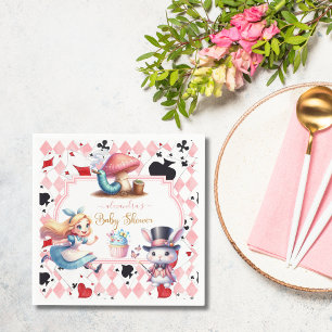 Alice im Wunderland Babydusche Serviette