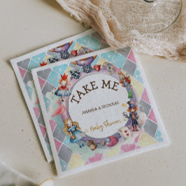 Alice im Wunderland Babydusche Serviette