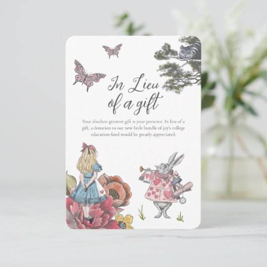 Alice im Wunderland Baby's Uni Fund Gift Begleitkarte (Stehend Vorderseite)