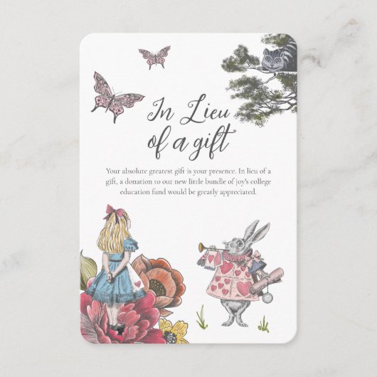 Alice im Wunderland Baby's Uni Fund Gift Begleitkarte (Vorderseite)