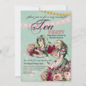 Alice im Wunderland BabyShower MadHatter Tea Party Einladung (Vorderseite)