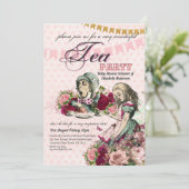 Alice im Wunderland BabyShower MadHatter Tea Party Einladung (Stehend Vorderseite)