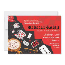 ALICE IM WUNDERLAND Bat Mitzvah Einladung