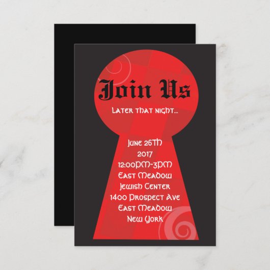 Alice im Wunderland Bat Mitzvah Party Card Einladung (Vorne/Hinten)