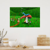 Alice im Wunderland - Beratung durch eine Raupe Poster (Küche)