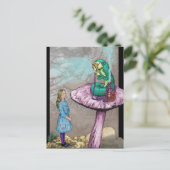 Alice im Wunderland - Beratung durch eine Raupe Postkarte (Stehend Vorderseite)