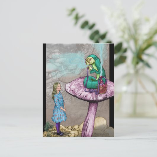 Alice im Wunderland - Beratung durch eine Raupe Postkarte (Stehend Vorderseite)