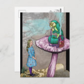 Alice im Wunderland - Beratung durch eine Raupe Postkarte (Vorne/Hinten)