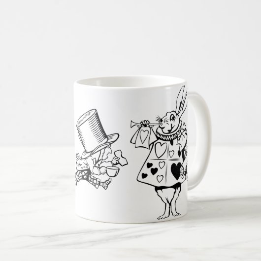 Alice im Wunderland-Bild-Kaninchen kardiert Kaffeetasse (VorderseiteRechts)
