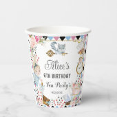 Alice im Wunderland Birthday High Tee Party Pappbecher (Vorderseite)