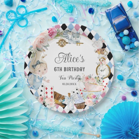 Alice im Wunderland Birthday High Tee Party Pappteller (Party)