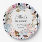 Alice im Wunderland Birthday High Tee Party Pappteller (Vorderseite)