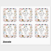 Alice im Wunderland Birthday High Tee Party Quadratischer Aufkleber (Blatt)