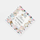 Alice im Wunderland Birthday High Tee Party Serviette (Ecke)