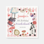 Alice im Wunderland Birthday Napkins Serviette (Vorderseite)