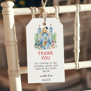 Alice im Wunderland Birthday Party Danke für Ihre Geschenkanhänger