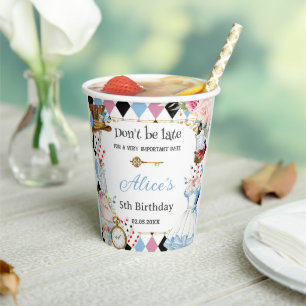 Alice im Wunderland Birthday Tea Party Pappbecher