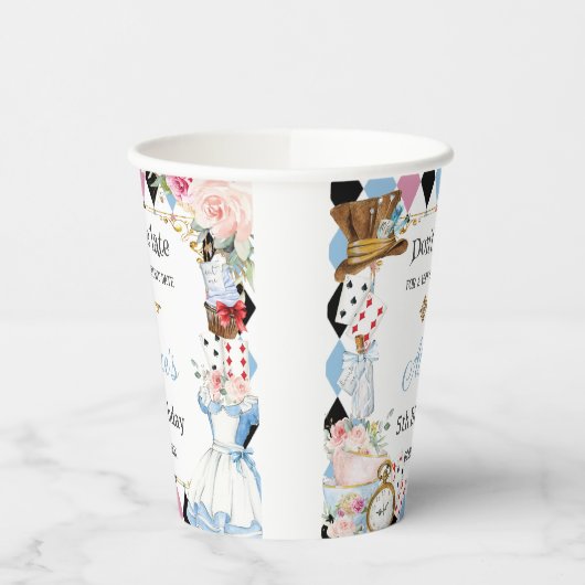 Alice im Wunderland Birthday Tea Party Pappbecher (Links)