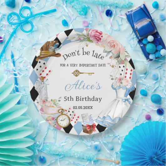 Alice im Wunderland Birthday Tea Party Pappteller (Party)