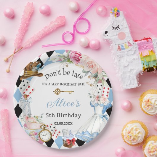 Alice im Wunderland Birthday Tea Party Pappteller (Party)