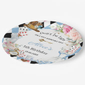 Alice im Wunderland Birthday Tea Party Pappteller (Schrägansicht)