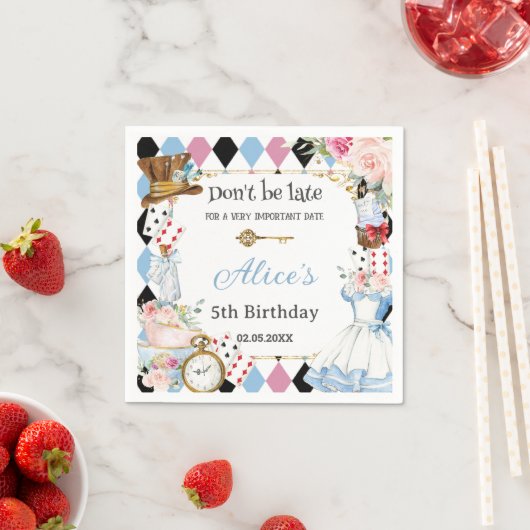 Alice im Wunderland Birthday Tea Party Serviette (Beispiel)