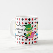 Alice im Wunderland Black Red Card Deck Monogramm Kaffeetasse (Vorderseite Links)