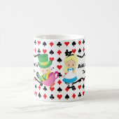 Alice im Wunderland Black Red Card Deck Monogramm Kaffeetasse (Mittel)