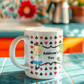 Alice im Wunderland Black Red Card Deck Monogramm Kaffeetasse