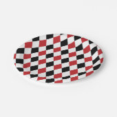 Alice im Wunderland Black Red Raute Tee Party Pappteller (Schrägansicht)