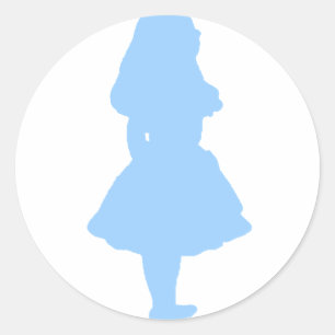 Alice im Wunderland Blau Runder Aufkleber