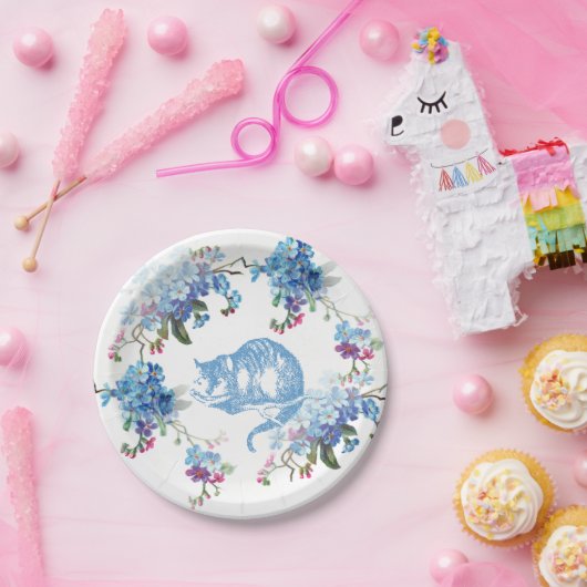 Alice im Wunderland-blaue Pappteller (Party)
