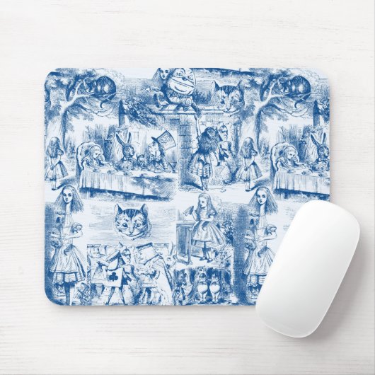 Alice im Wunderland-blaue u. weiße Mühe Mousepad (Mit Mouse)