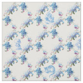 Alice im Wunderland-blaues Blumengewebe Stoff (Muster)