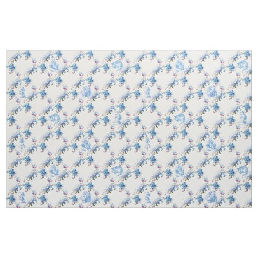Alice im Wunderland-blaues Blumengewebe Stoff (Fat Quarter (45,7 x 55,9 cm))