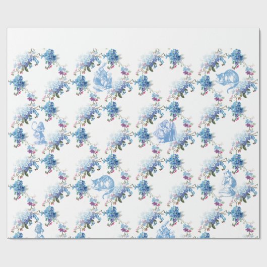 Alice im Wunderland-blaues Geschenkpapier (Flach)