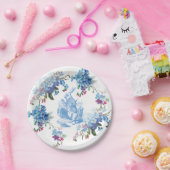 Alice im Wunderland-blaues weißes Pappteller (Party)