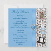 Alice im Wunderland Blue Baby Dusche Tee Party Einladung (Rückseite)