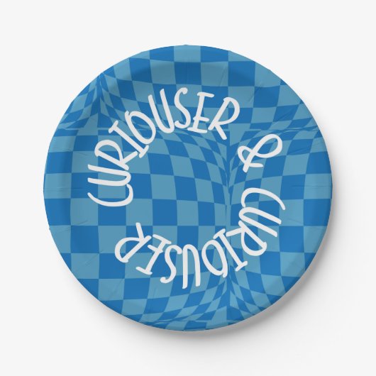 Alice im Wunderland - Blue Paper Tellers Curiouser Pappteller (Vorderseite)