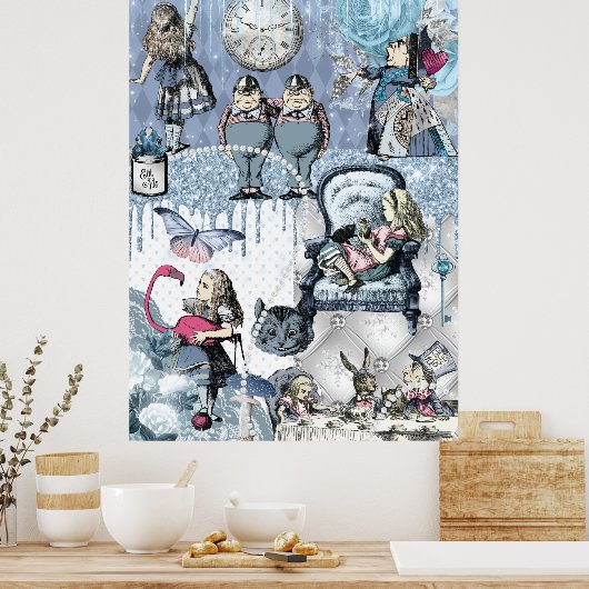 Alice im Wunderland Blue Poster (Küche)