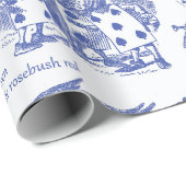 Alice im Wunderland Blue Toile Quotes Geschenkpapier (Rolleneckpunkt)