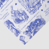 Alice im Wunderland Blue Toile Quotes Seidenpapier (Detail)