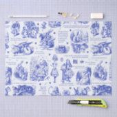 Alice im Wunderland Blue Toile Quotes Seidenpapier (Handwerk)