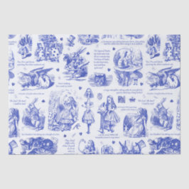 Alice im Wunderland Blue Toile Quotes Seidenpapier