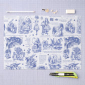 Alice im Wunderland Blue Toile Quotes Seidenpapier (Handwerk)
