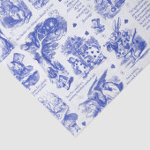 Alice im Wunderland Blue White Toile Quotes Seidenpapier (Detail)