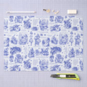 Alice im Wunderland Blue White Toile Quotes Seidenpapier (Handwerk)