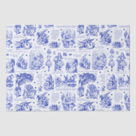 Alice im Wunderland Blue White Toile Quotes Seidenpapier