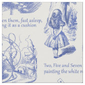 Alice im Wunderland Blue White Toile Stoff (Nahaufnahme)